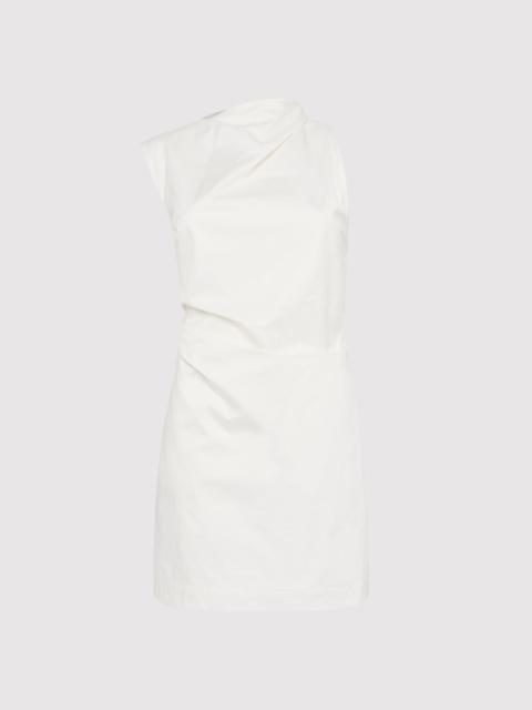 ST. AGNI Asymmetric Tuck Mini Dress - White