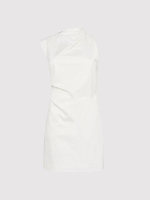 ST. AGNI Asymmetric Tuck Mini Dress - White