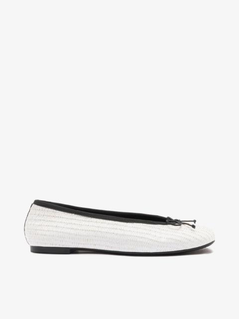 Larroudé Pavlova Ballet Flat White Raffia