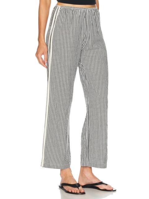 DONNI. The Cotton Gingham Stripe Crop Pant