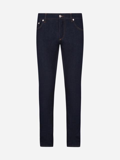 Dolce & Gabbana Blue skinny stretch denim jeans with DG logo
