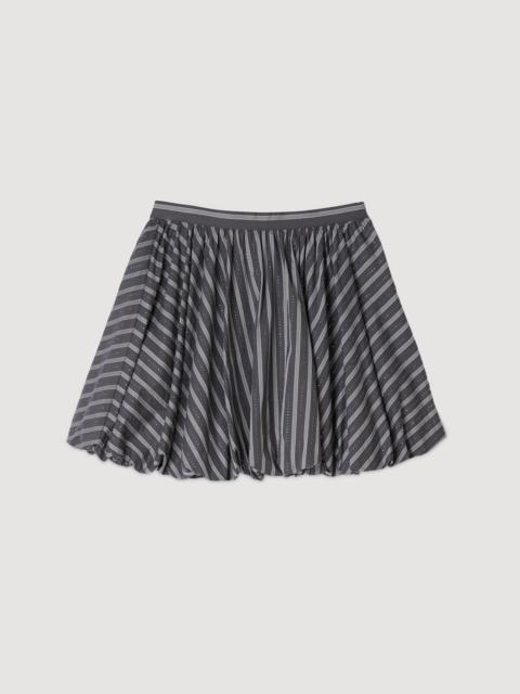 Sandro STRIPED RHINESTONE BUBBLE SKIRT
