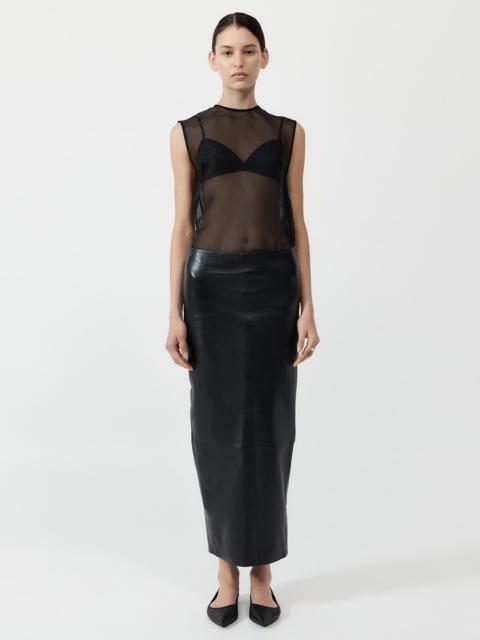 ST. AGNI Leather Column Skirt - Black