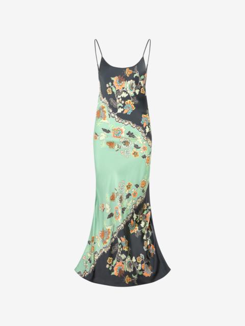 Roberto Cavalli Kimono Print Silk Dress