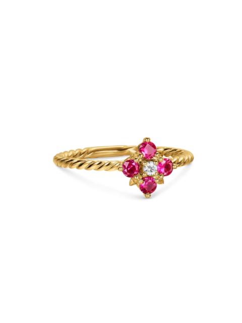 DAVID YURMAN Women's Petite Modern Renaissance Color Ring in 18K Yellow Gold - Ruby
