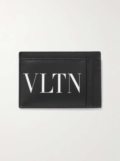 Valentino Logo-Print Leather Cardholder