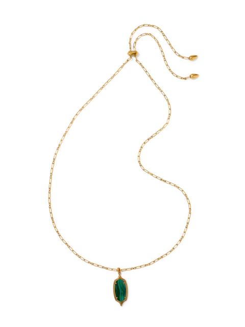 KENDRA SCOTT Dani Stepped Frame Vintage Gold Long Pendant Necklace