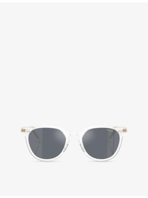 Prada PR D15SD Oval-Frame Acetate Sunglasses