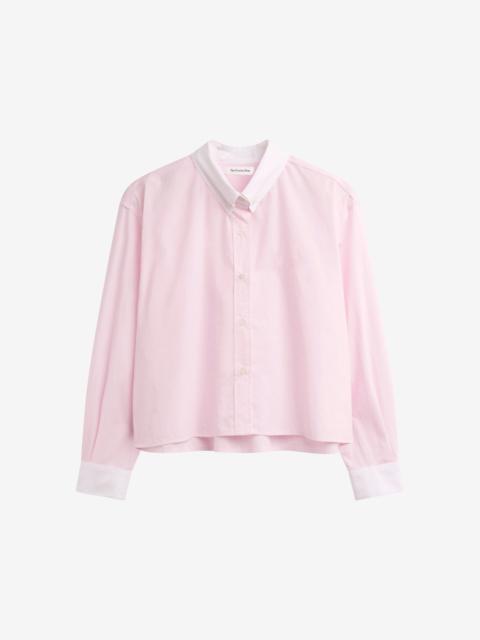 The Frankie Shop Aix Cropped Boxy Shirt - Pink
