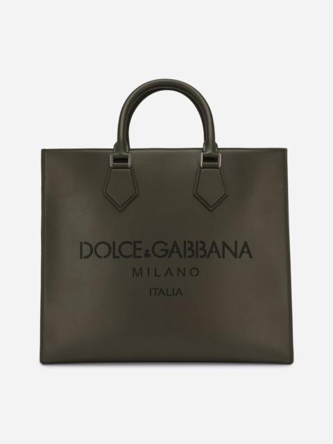 Dolce & Gabbana Large calfskin shopper with logo