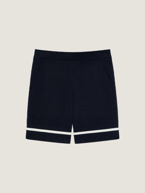 Givenchy BERMUDA SHORTS IN KNIT WITH GIVENCHY PARIS EMBROIDERY