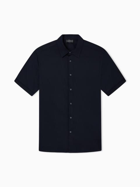 EMPORIO ARMANI SHORT-SLEEVED SHIRT IN STRETCH PIMA COTTON
