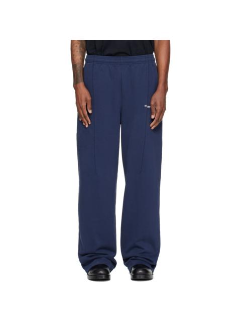 VETEMENTS Navy Pinched Cut-Up Sweatpants