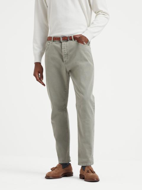 Brunello Cucinelli Garment-dyed comfort denim leisure fit five-pocket trousers
