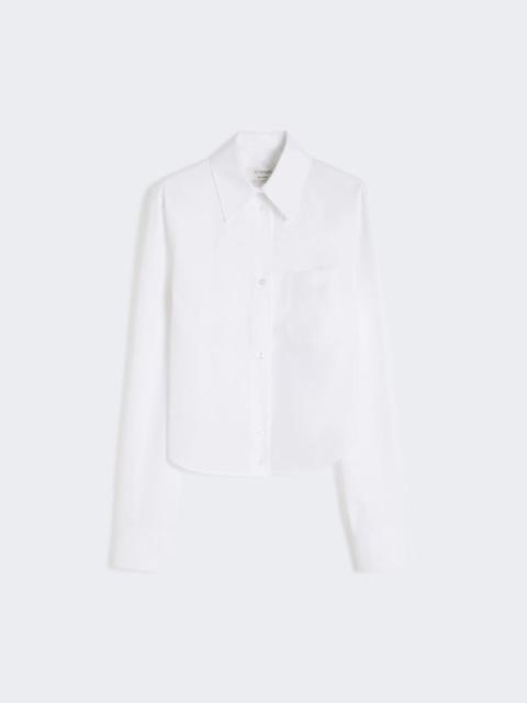Sportmax Cotton cropped shirt with pleated back - optical white