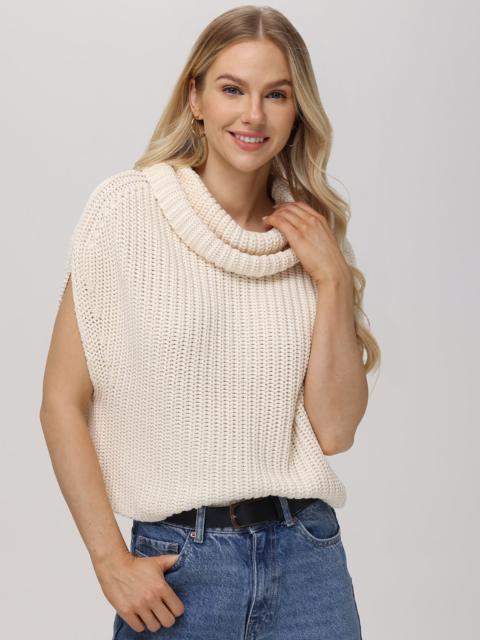 525 america Cate: Cotton Sleeveless Turtleneck Sweater