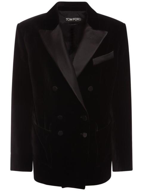 Cotton velvet tuxedo jacket