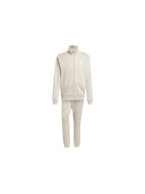 adidas adidas 3-Stripes Fleece Tracksuit Beige