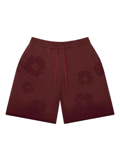 DENIM TEARS Denim Tears Faded Mono Wreath Sweatshorts 'Beet Root' FW25BRS6492325