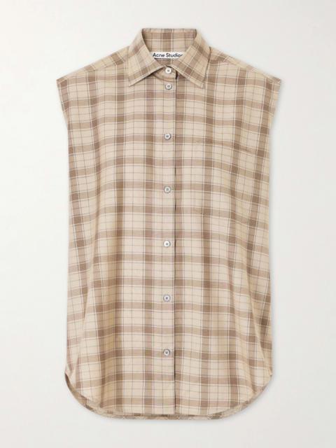 Acne Studios Sinora Sleeveless Checked Wool Shirt