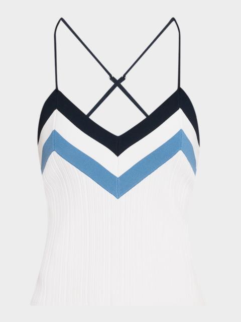 VERONICA BEARD Baez Stripe Knit Tank Top
