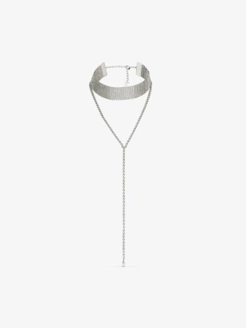 JIMMY CHOO Saeda Necklace
Silver-Finish Metal Chain Necklace with Crystal