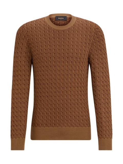 BOSS GEOMETRIC STRUCTURE를 가진 실크에 있는 REGULAR-FIT SWEATER