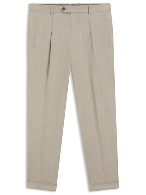 BOSS REGULAR-FIT PANTS IN A WOOL BLEND WITH SILK