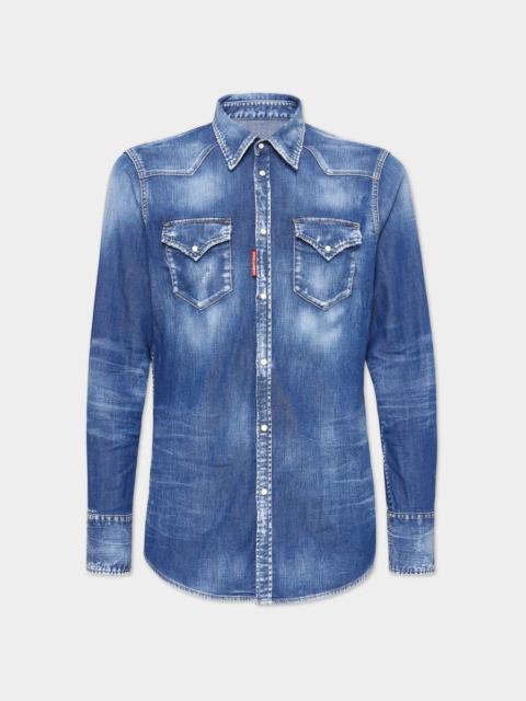 MEDIUM WASH CLASSIC WESTERN SHIRT