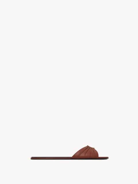 SAINT LAURENT BABYLONE SLIDES IN SMOOTH LEATHER