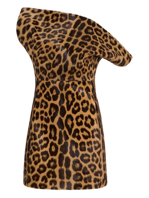 KHAITE off-shoulder leopard top