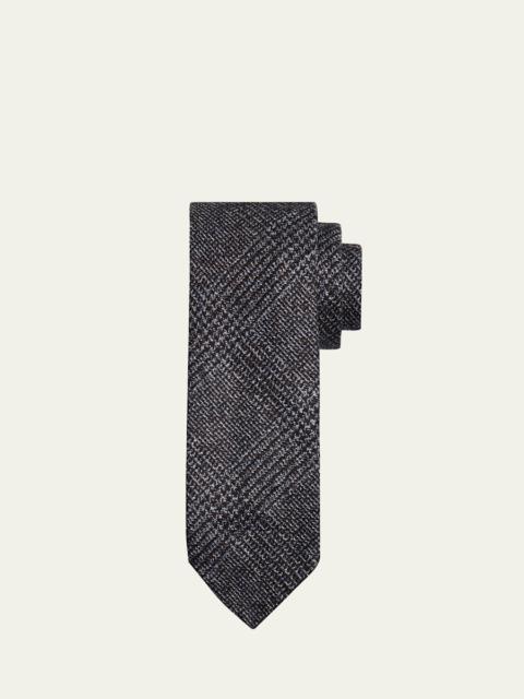 Brioni Men's Silk and Cashmere Prince of Wales Tie