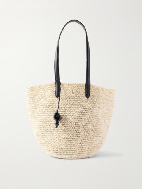 HUNTING SEASON Market Leather-trimmed Woven Raffia Tote