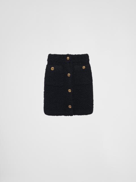 Prada Bouclé mohair miniskirt