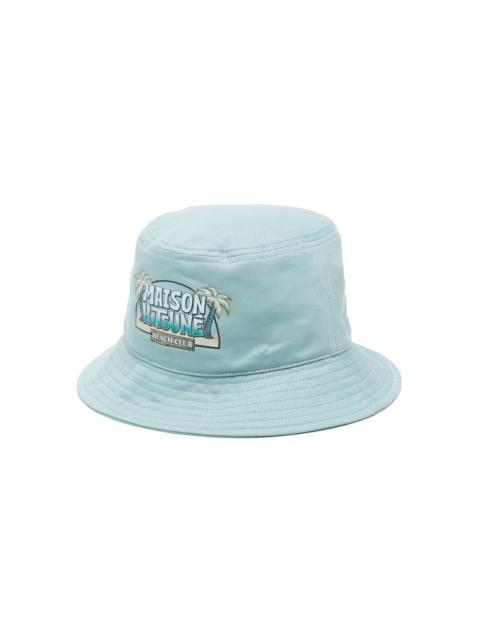 Maison Kitsuné logo-print cotton bucket hat