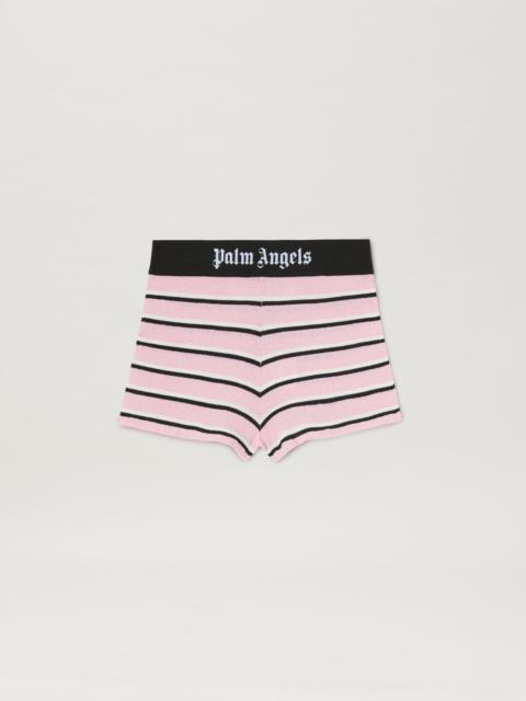 Palm Angels Striped Knit Logo Shorts