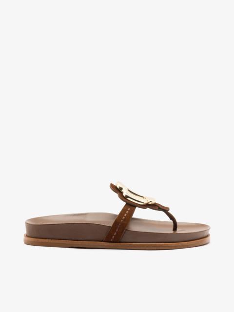 Larroudé Margherita Sport Sandal Burnt Umber Suede