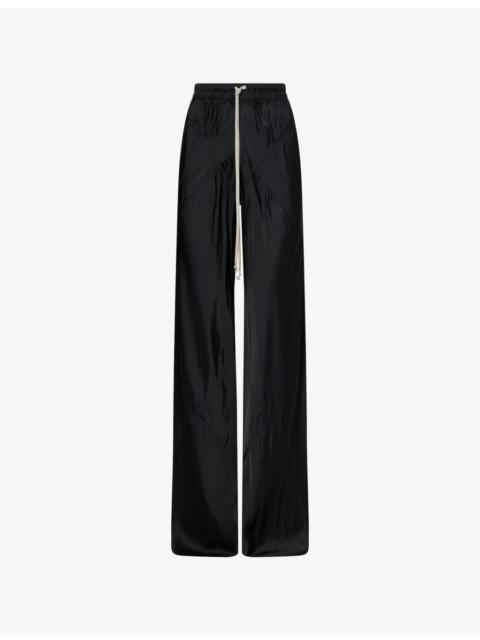 Rick Owens Drawstring Bias Wide-Leg Satin Trousers