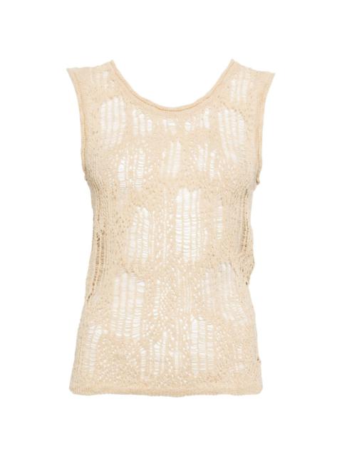 SYSTEM distressed open-knit top