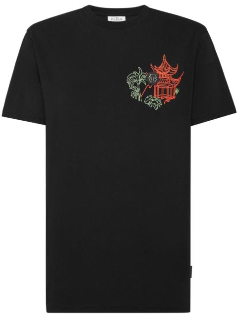 PHILIPP PLEIN logo-embroidered cotton T-shirt