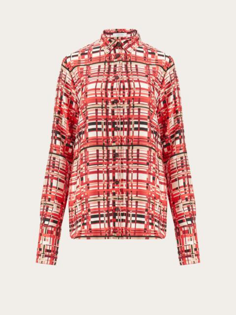 FERRAGAMO Long sleeved check shirt