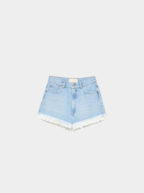 LOEFFLER RANDALL Kay Lace-Trimmed Denim Shorts