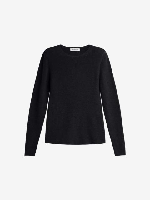 The Frankie Shop Beatrice Knit Padded Long Sleeve Top - Black