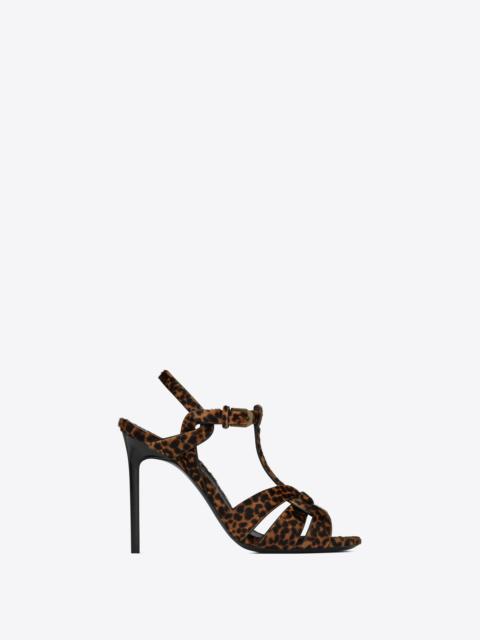 tribute sandals in leopard-print pony-effect leather