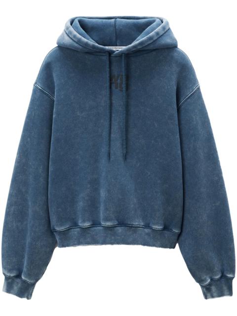 alexanderwang.t Puff Logo Hoodie In Structured Terry