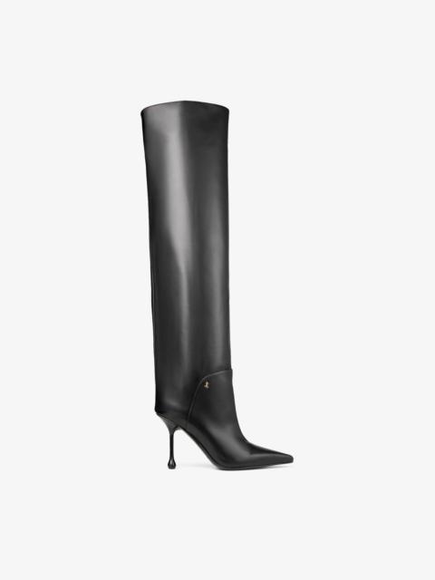 JIMMY CHOO Cycas Knee Boot 95
Black Nappa Leather Knee-High Boots