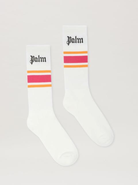 Palm Angels Logo Striped Socks