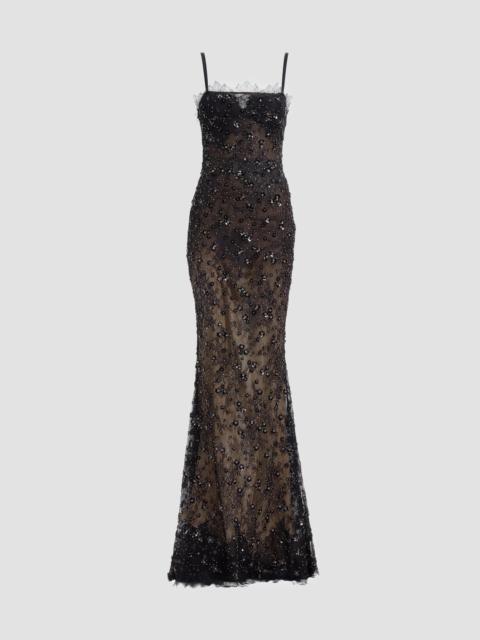 ELIE SAAB Women's Sequined Embroidered Lace Mermaid Gown - Black