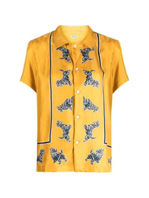 BODE Scottie-print silk shirt