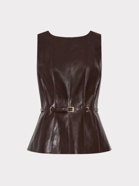 MILLY Gwen Faux Leather Top